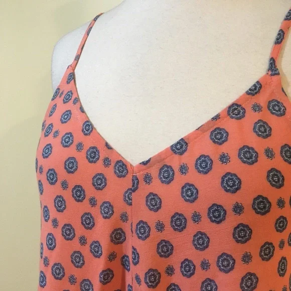 Floral Handkerchief Hem High Low Cami Blouse - Picture 6 of 7